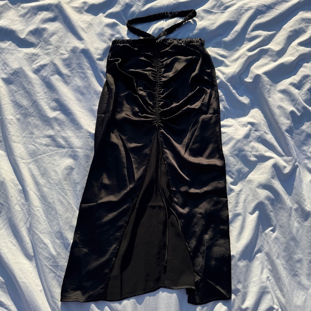 For Love & Lemons Black Satin Midi Skirt – Size S - Picture 2 of 5